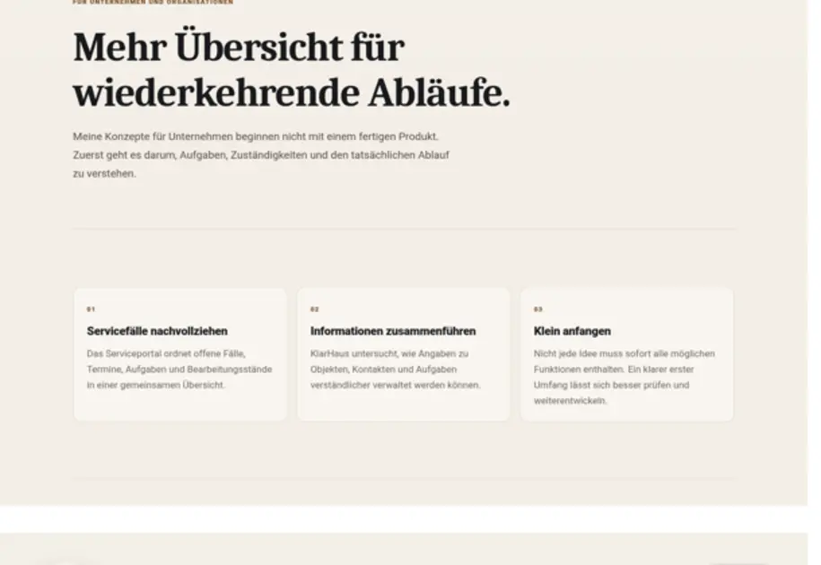 Vorschau des Serviceportal-Konzepts